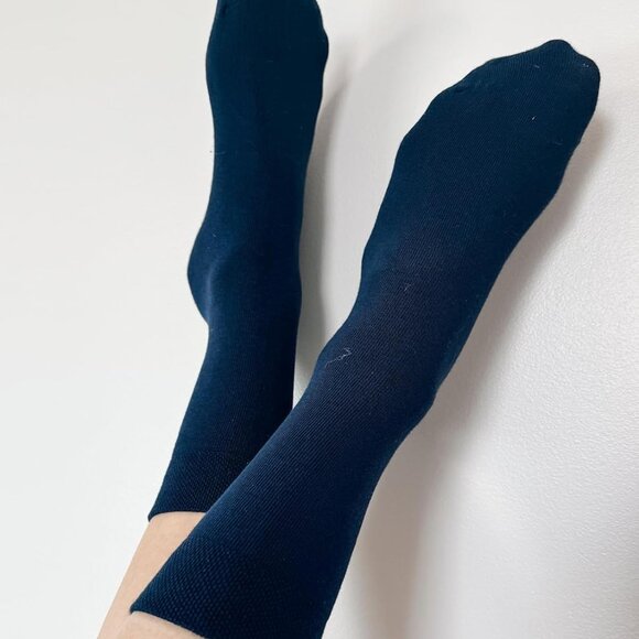 Women's Soft Combed Cotton Dress Socks Seamless Toe Black White Gray Navy Blue B - Picture 5 of 9